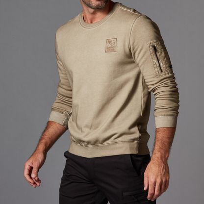 Vintage Fleece Wash Crew Sweat - Khaki