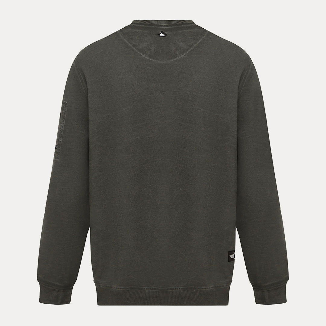 Vintage Fleece Wash Crew Sweat - Charcoal