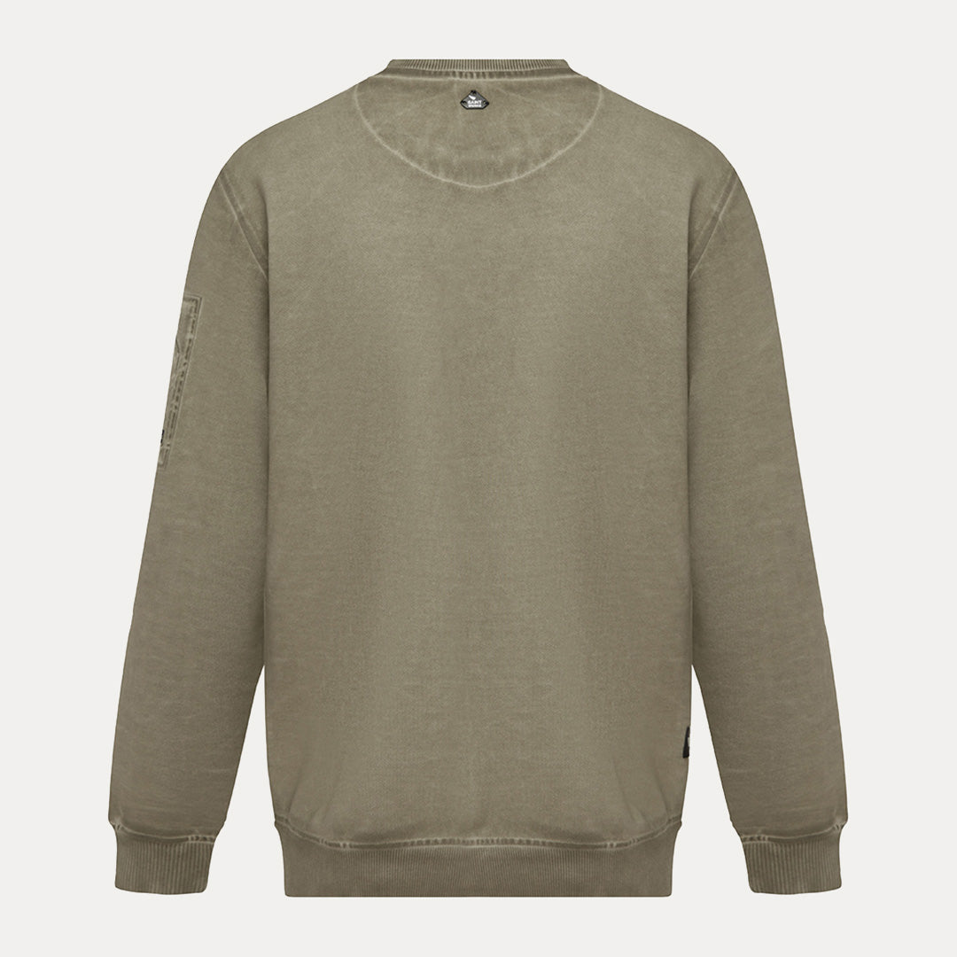 Vintage Fleece Wash Crew Sweat - Khaki