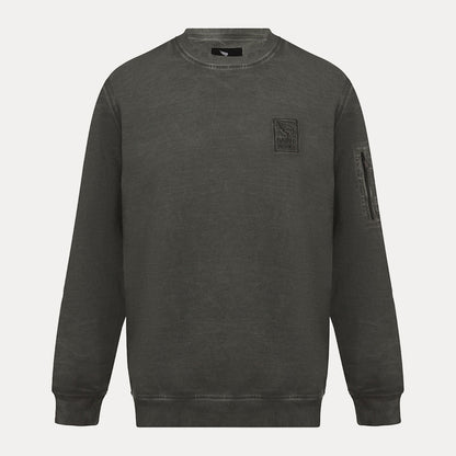 Vintage Fleece Wash Crew Sweat - Charcoal