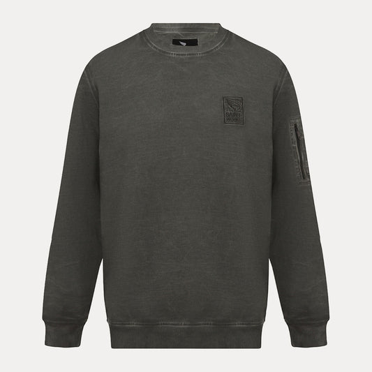 Vintage Fleece Wash Crew Sweat - Charcoal